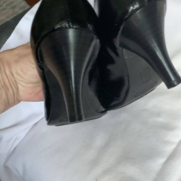 Aerosoles Size 6.5 Envy Black patent leather pumps square toe NWOT - Picture 3 of 9